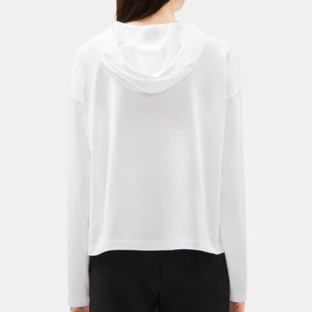 New Eileen Fisher Organic Cotton Stretch Hooded Box-Top Size XL (White) - Picture 2 of 7